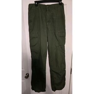 Vintage Camco Cargo Pants Mens 28x32 Green Straight Loose Ripstop Made USA